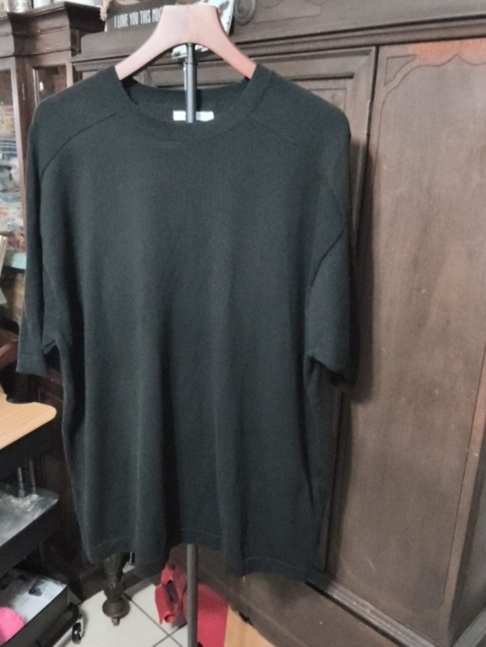 Zara Black Ribbed Crewneck Knit Top XL